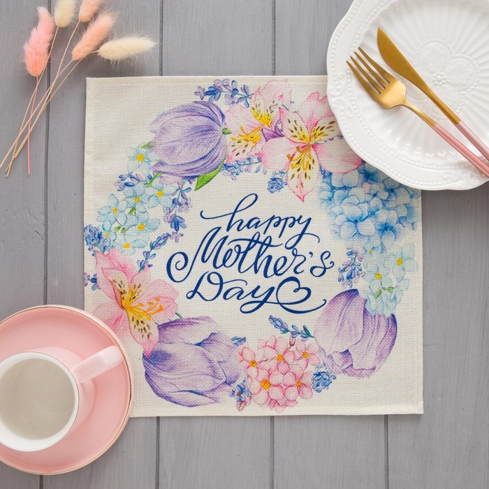 

Салфетка декоративная Mothers day 30x30 , 100% п/э, Розовый