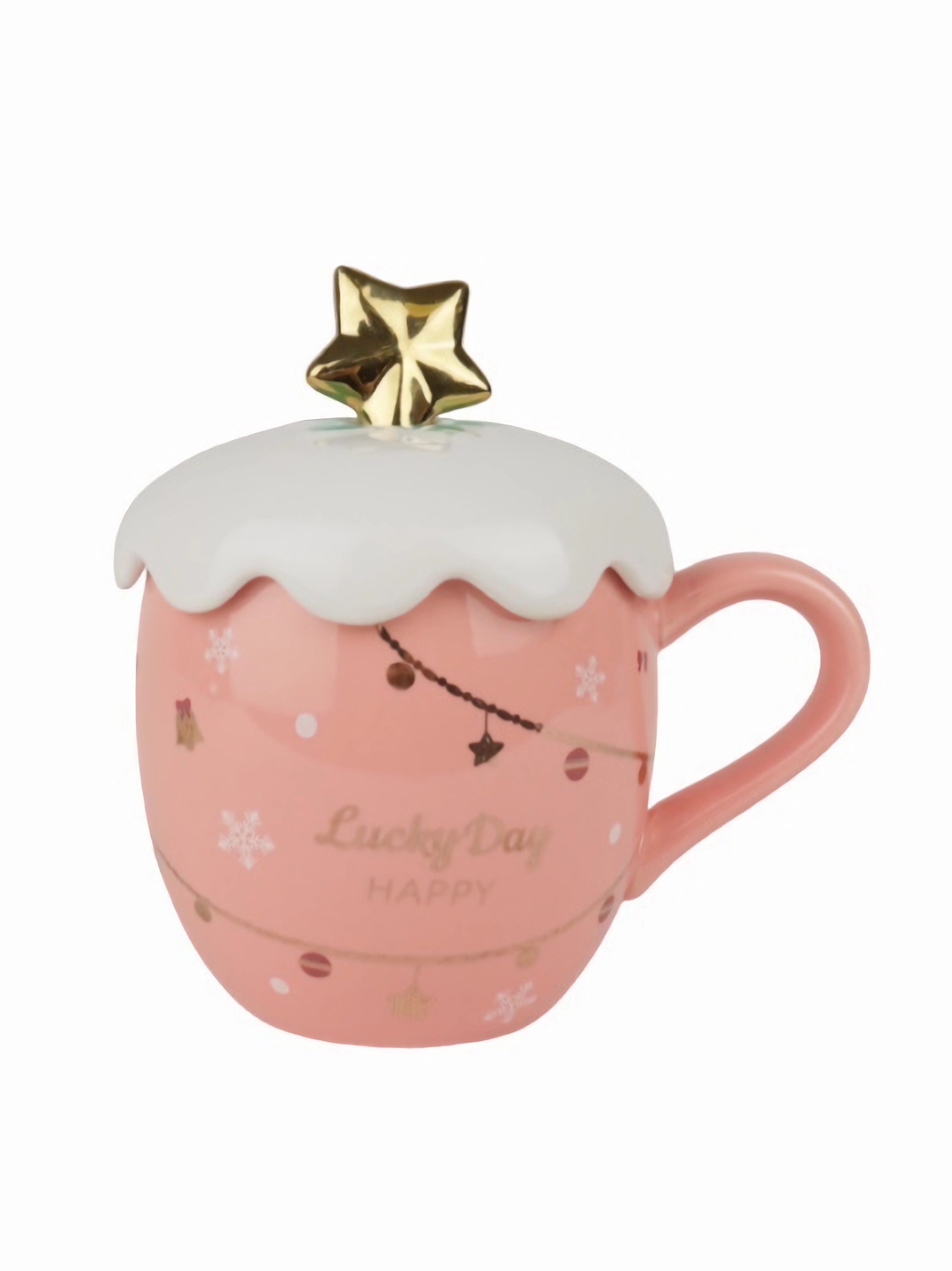 Кружка Зимняя сказка новогодняя звезда 680099-2 410мл розовая