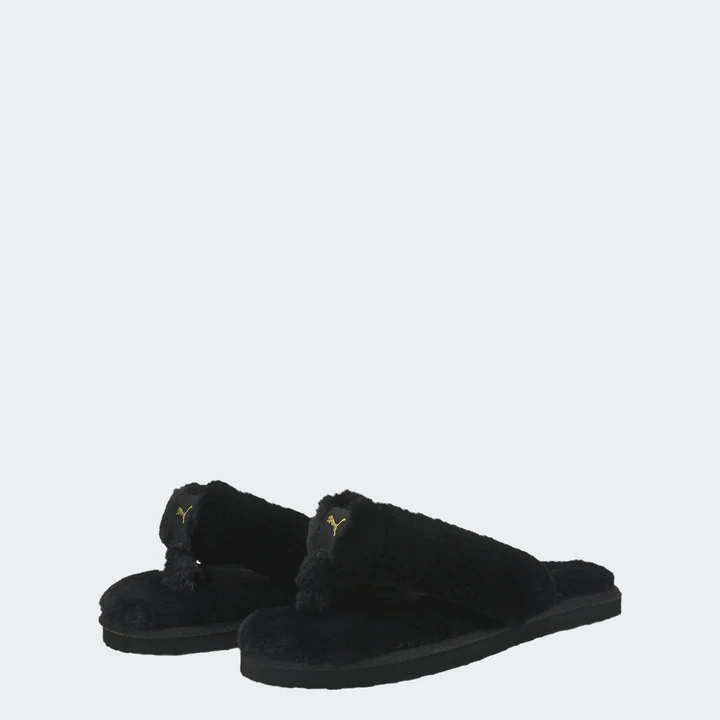фото Шлепанцы женские puma fluff flip черные 6 uk