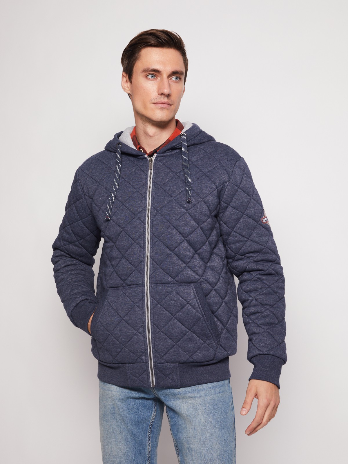 фото Толстовка мужская zolla 011344j04023 синяя 3xl