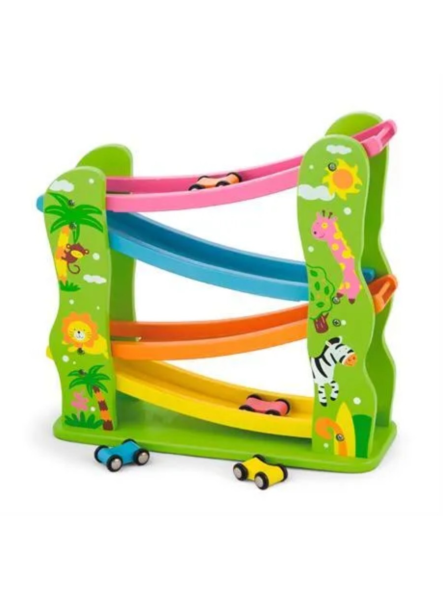 

Деревянный автотрек Viga Toys с машинками (59610), Разноцветный