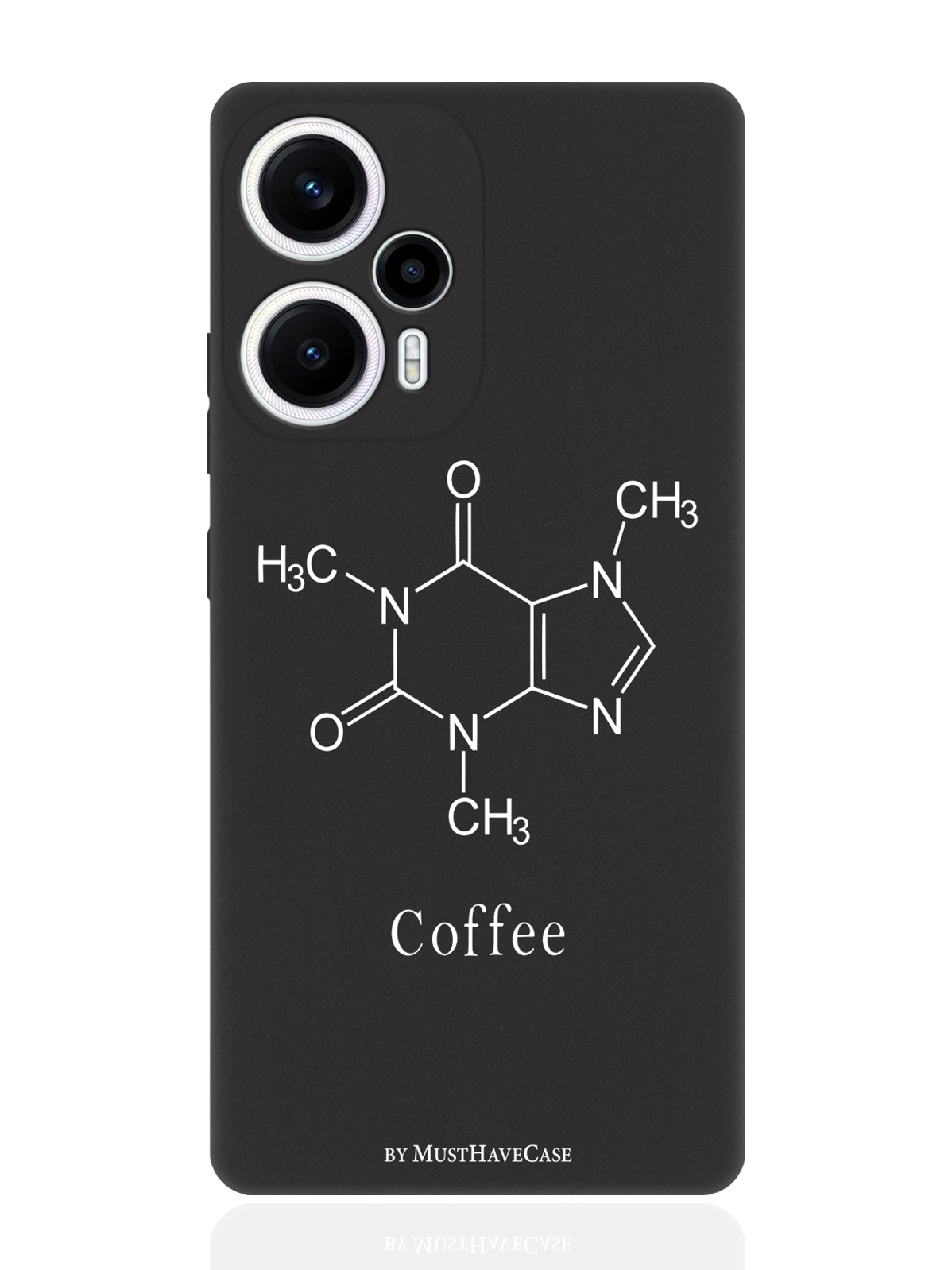 

Чехол для смартфона Poco F5, Xioami Redmi Note 12 Turbo черный силиконовый Молекула кофе, Черный;белый