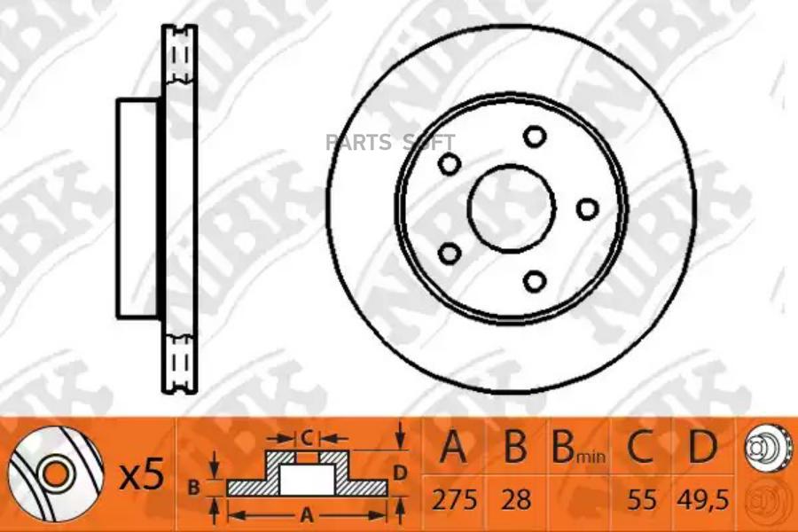 

Диск тормозной передний toyota wish rn1196