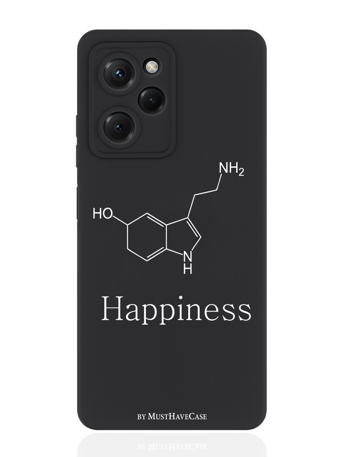 

Чехол для смартфона Xiaomi Poco X5 Pro 5G черный силиконовый Молекула счастья, Черный;белый
