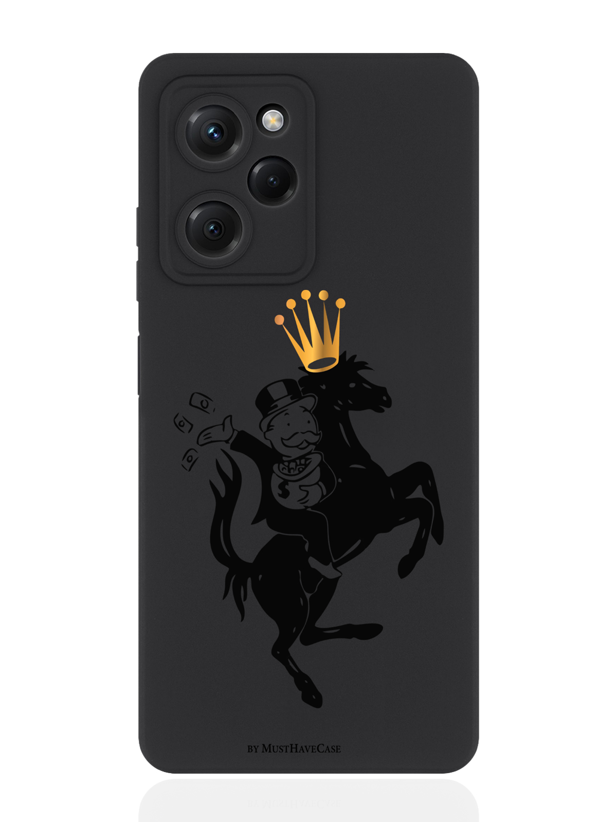 

Чехол для смартфона Xiaomi Poco X5 Pro 5G черный силиконовый Monopoly на коне