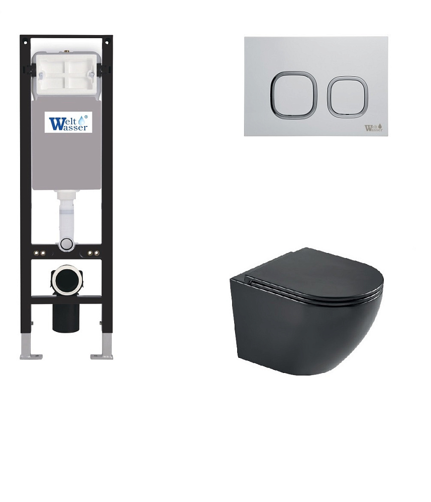 

Унитаз с инсталляцией WeltWasser AMBERG 350 + HEIMBACH 043 MT-BL + AMBERG RD-MT CR