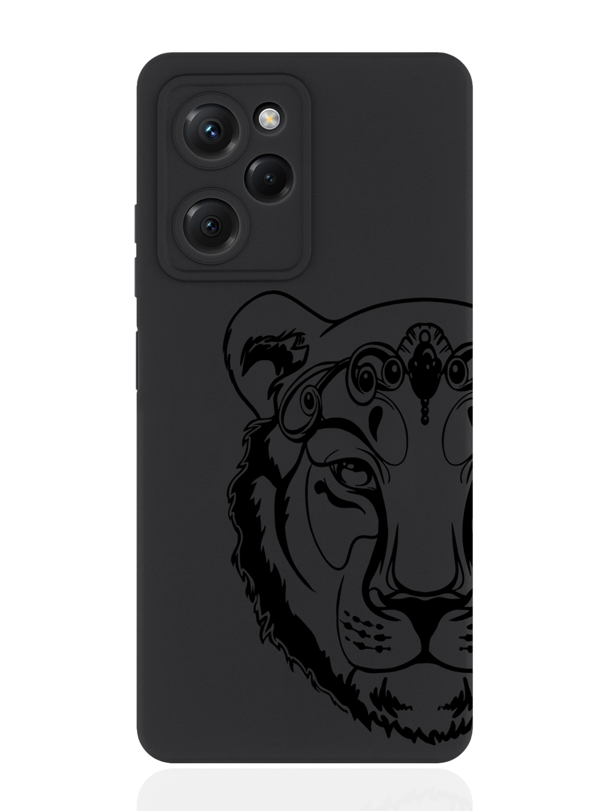 

Чехол для смартфона Xiaomi Poco X5 Pro 5G черный силиконовый Львица