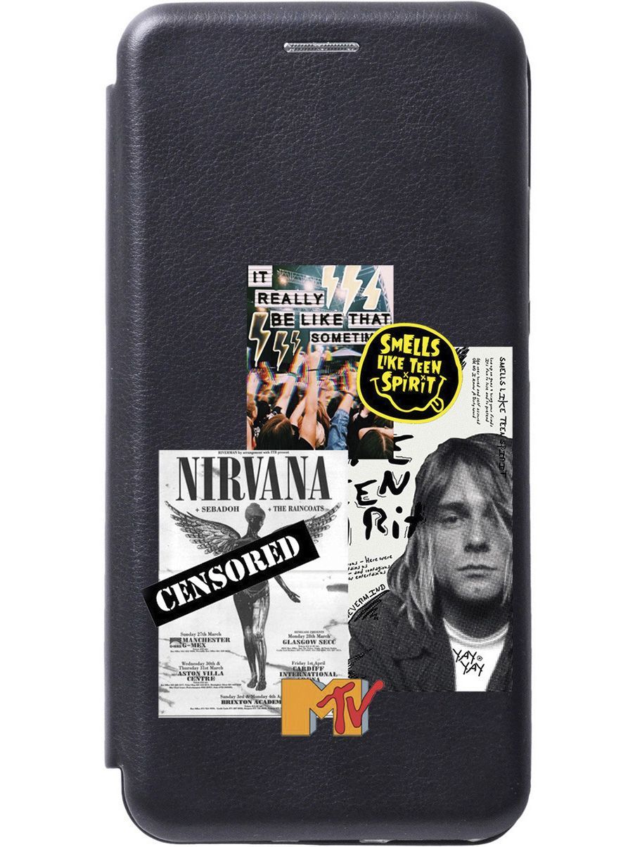 

Чехол-книжка на Vivo Y22 с 3D принтом "Nirvana" черный, Черный;белый, 157806