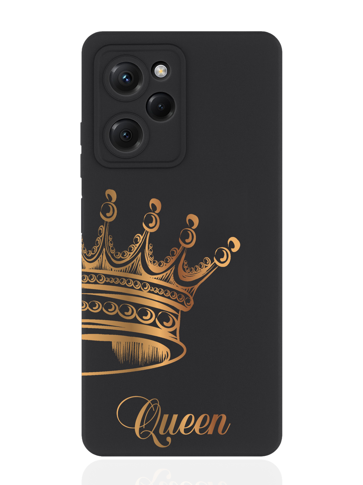 

Чехол для смартфона Xiaomi Poco X5 Pro 5G черный силиконовый Парный чехол корона Queen