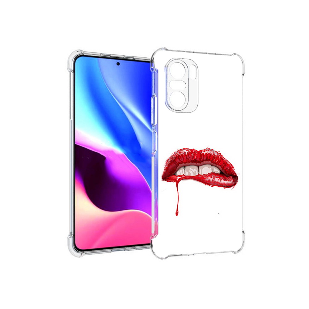 

Чехол MyPads Tocco для Xiaomi Redmi K40 яркие красные губы (PT158239.260.706), Прозрачный, Tocco