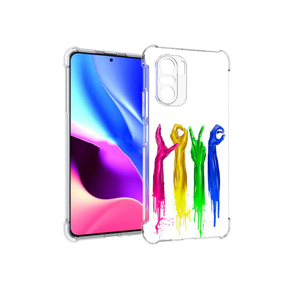 

Чехол MyPads Tocco для Xiaomi Redmi K40 яркие руки love (PT158239.260.707), Прозрачный, Tocco