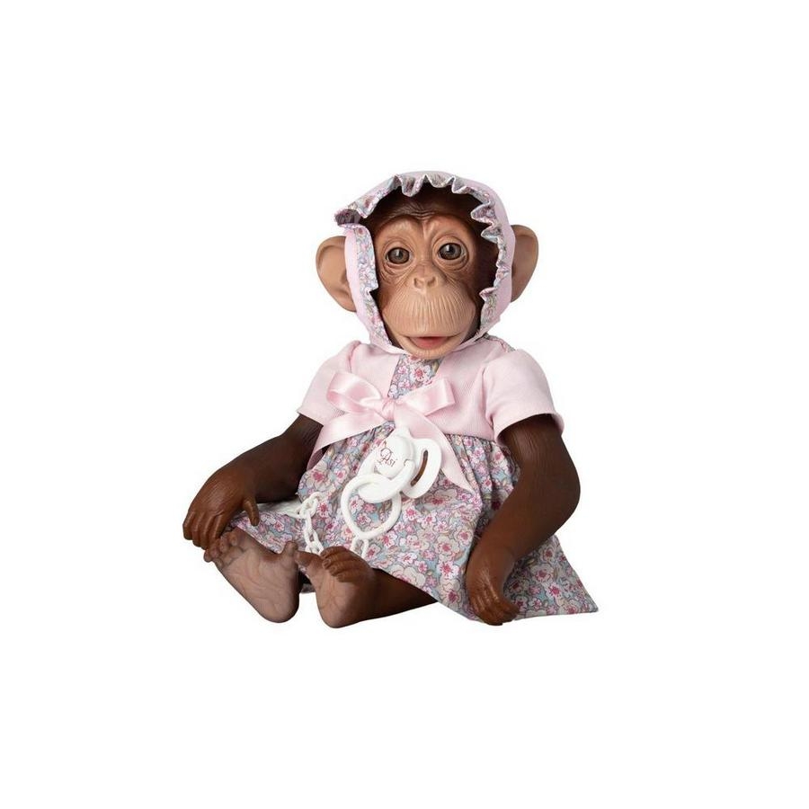 Шимпанзе Asi Лола - 32 см (в цветочном платье)