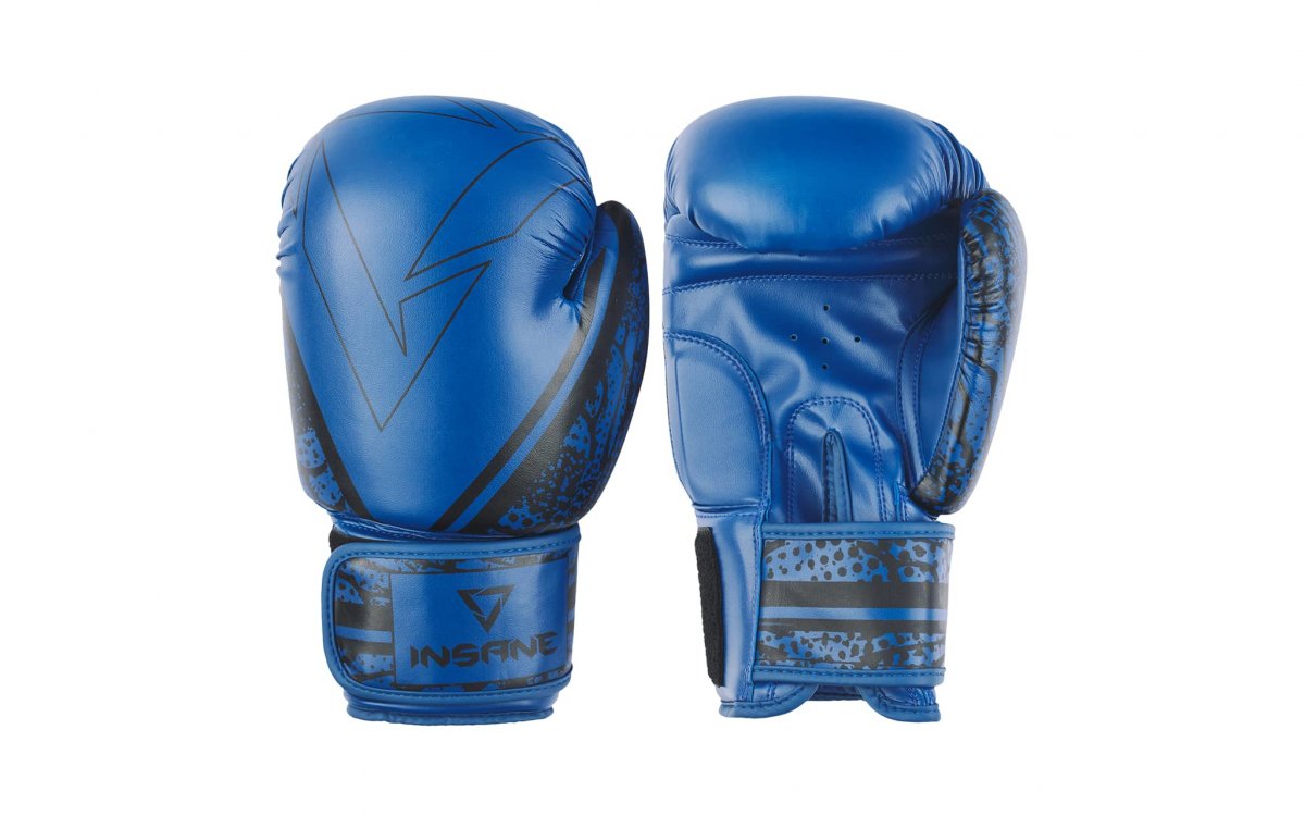 Перчатки боксёрские Insane Odin, ПУ, синий, размер 8 oz, пара