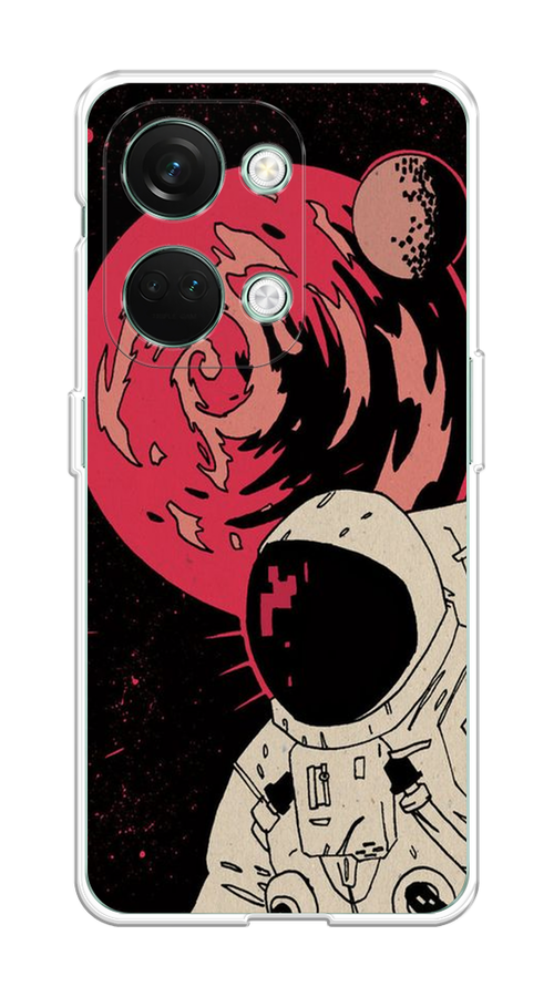 

Чехол на OnePlus Nord 3 "Космонавт возле Марса", Черный;красный, 154050-2