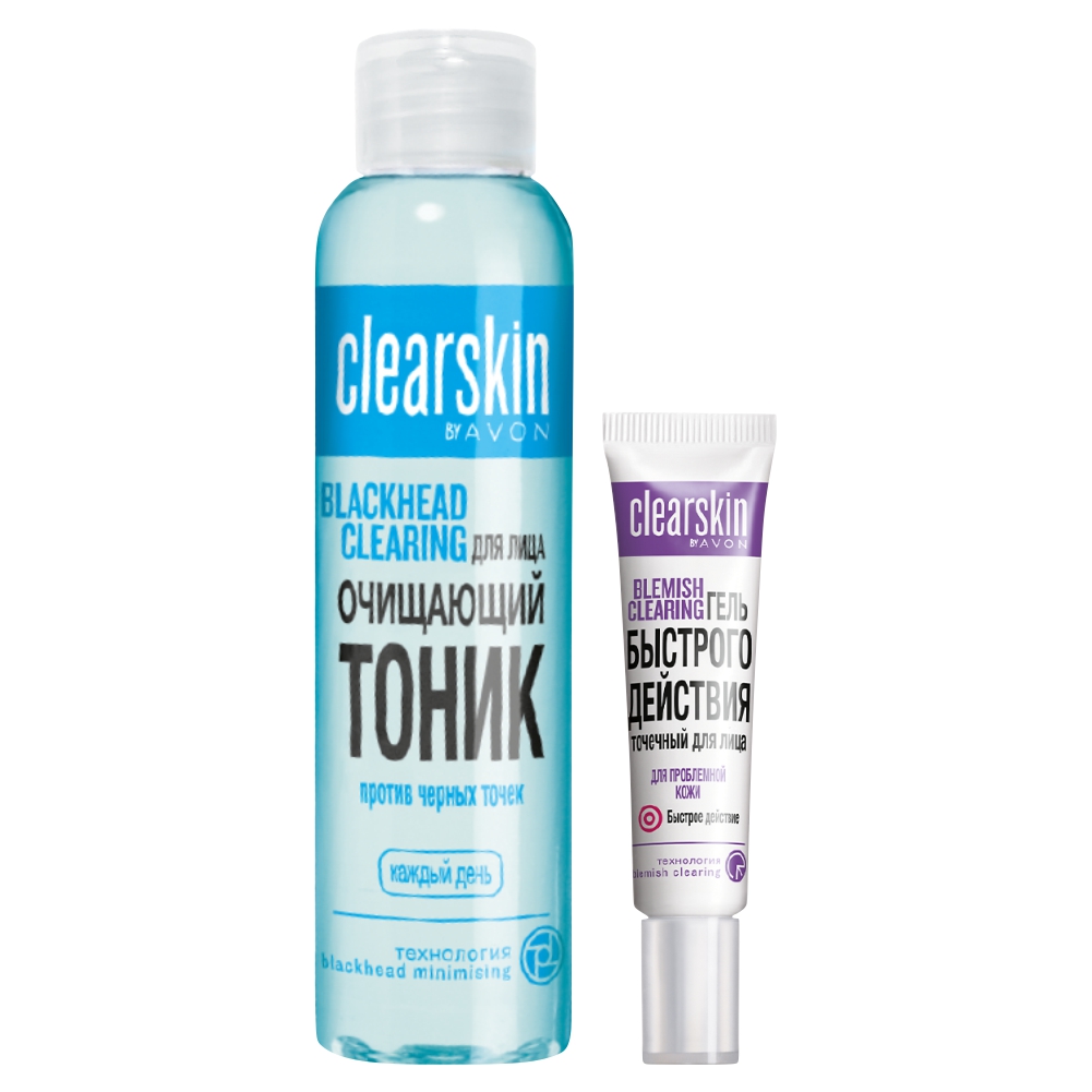 Набор Avon Clearskin точечный гель для лица для проблемной кожи очищающий тоник