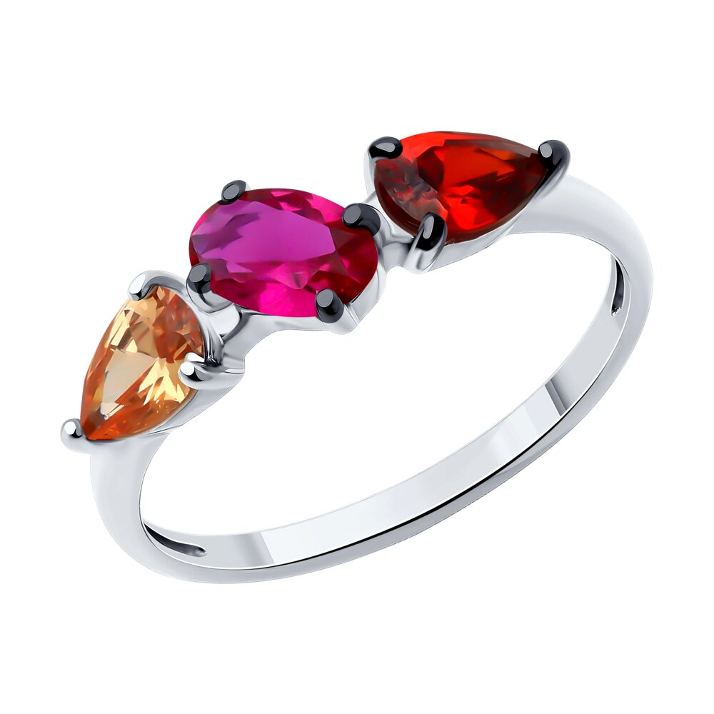 

Кольцо из серебра р. 18,5 SOKOLOV 94014135, корунд искусственный\фианит, 94014135