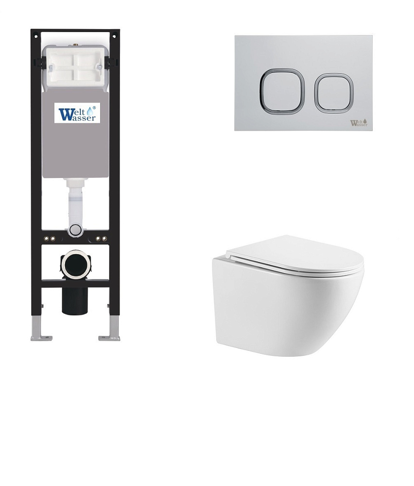 

Унитаз с инсталляцией WeltWasser AMBERG 350 + MERZBACH 041 XL GL-WT + AMBERG RD-MT CR