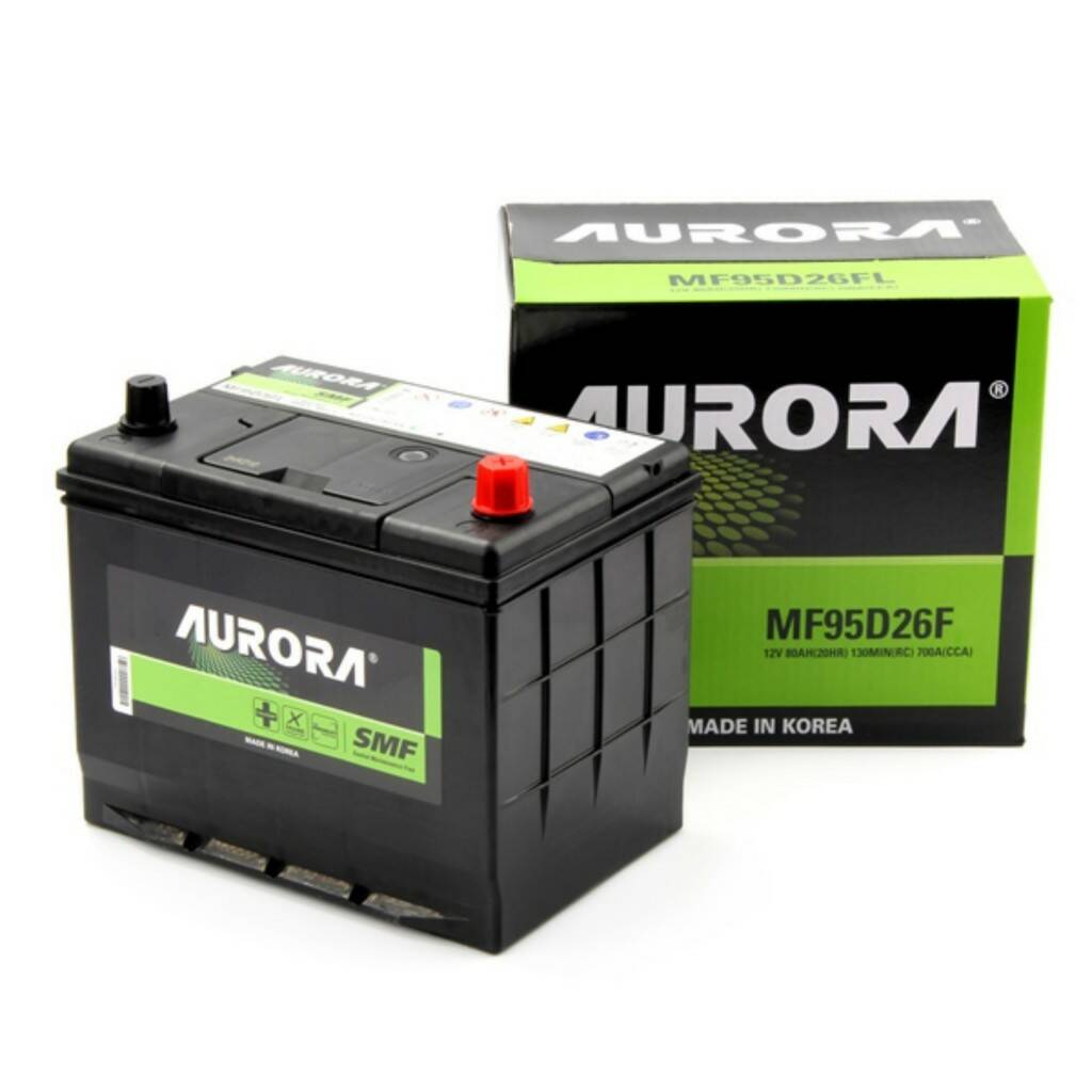 Аккумулятор AURORA JIS MF-95D26FR арт. MF95D26FR, Ёмкость 80 Ah, пусковой ток 700A, 257x17