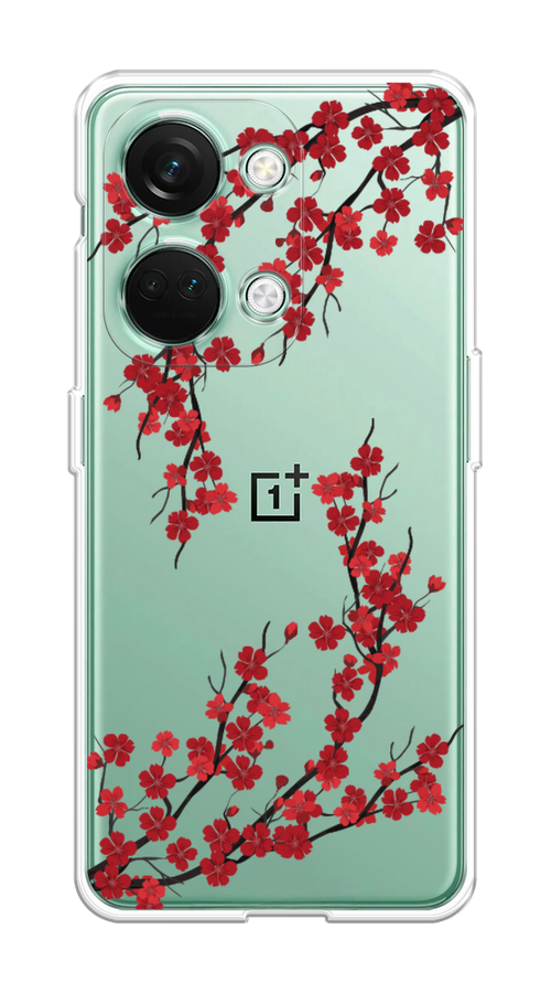 

Чехол на OnePlus Nord 3 "Красная сакура", Красный;черный, 154050-2