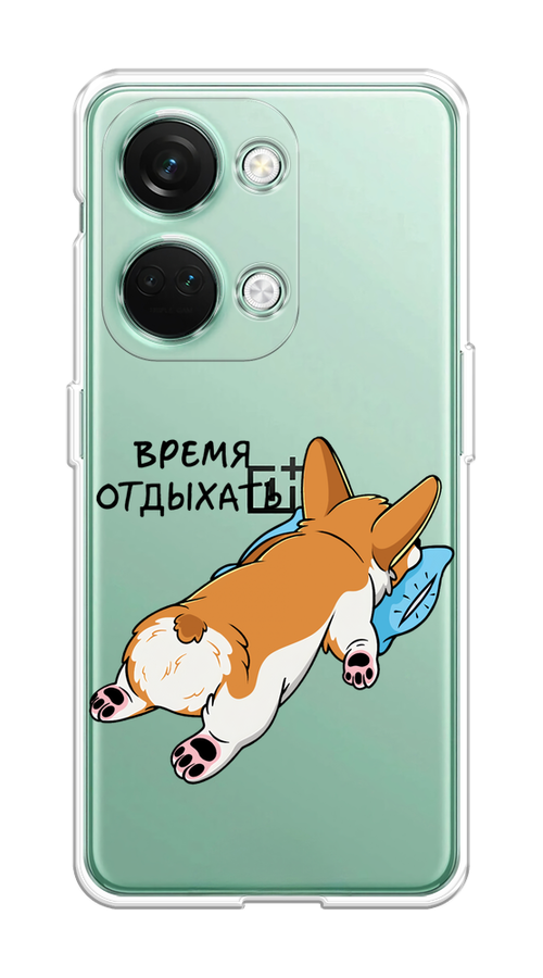 

Чехол на OnePlus Nord 3 "Корги отдыхает", Черный;коричневый;голубой, 154050-1