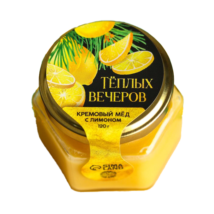 фото Кремовый мёд «теплых вечеров», вкус: лимон, 120 г. фабрика счастья