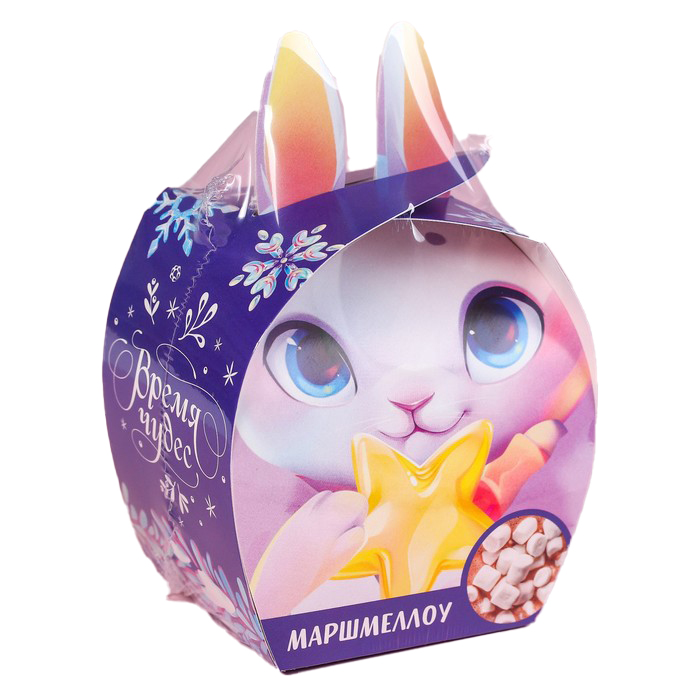 

Маршмеллоу в коробке с ушками «Время чудес», 50 г.
