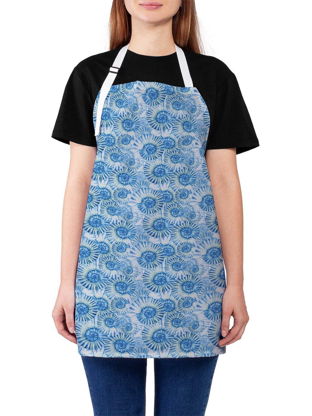 

Фартук женский JoyArty для готовки "Отпечаток спиральных ракушек", универсальный размер