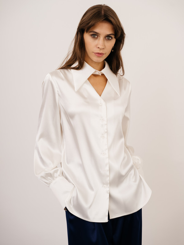 Блуза женская Модный дом Виктории Тишиной Амая белая XL