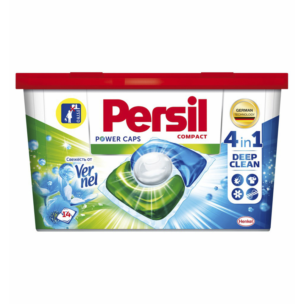 фото Капсулы для стирки persil свежесть от вернель 4 в 1 для светлого белья 14 шт