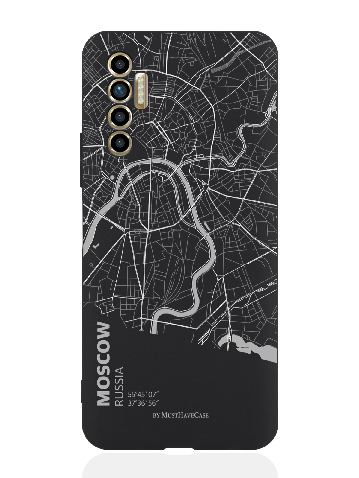 

Чехол для смартфона Tecno Camon 17P черный силиконовый Карта Москвы, Серый;черный