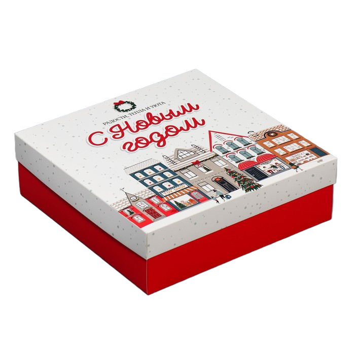

Коробка сборная «Новогодний город», 26 х 26 х 8 см, Разноцветный