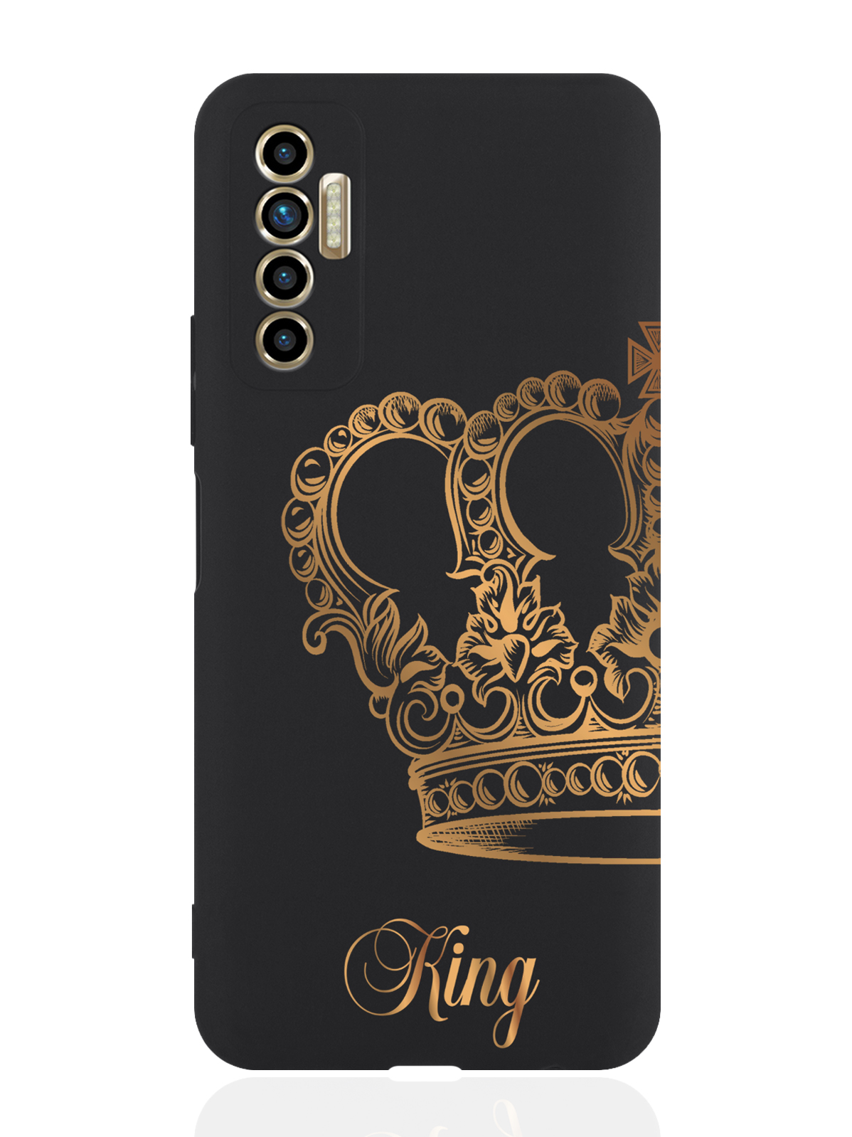 

Чехол для смартфона Tecno Camon 17P черный силиконовый Парный чехол корона King