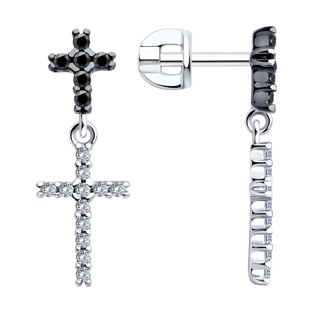 

Серьги подвески из серебра SOKOLOV 94026449, фианит, 94026449