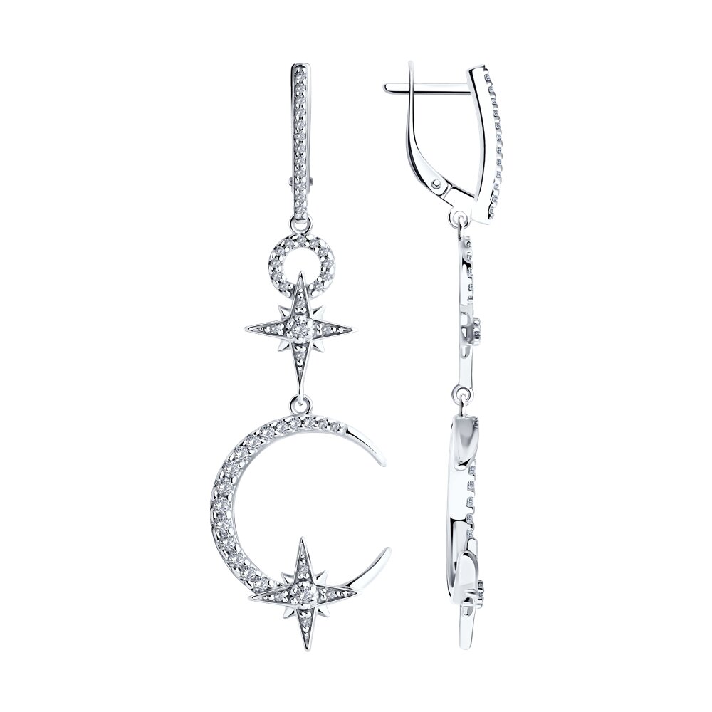 

Серьги подвески из серебра SOKOLOV 94026466, фианит, 94026466