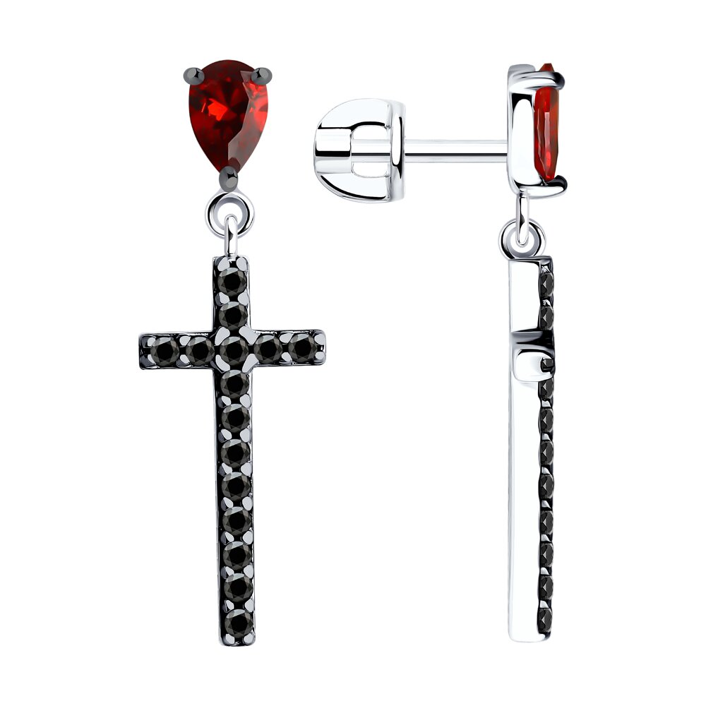 

Серьги подвески из серебра SOKOLOV 94026503, фианит, 94026503