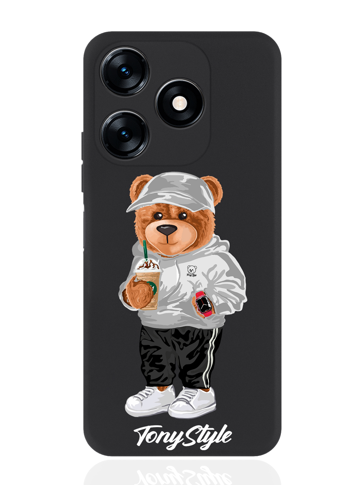 

Чехол для смартфона Tecno Spark 10/10C черный силиконовый Tony Style с кофе, Серый;белый;черный