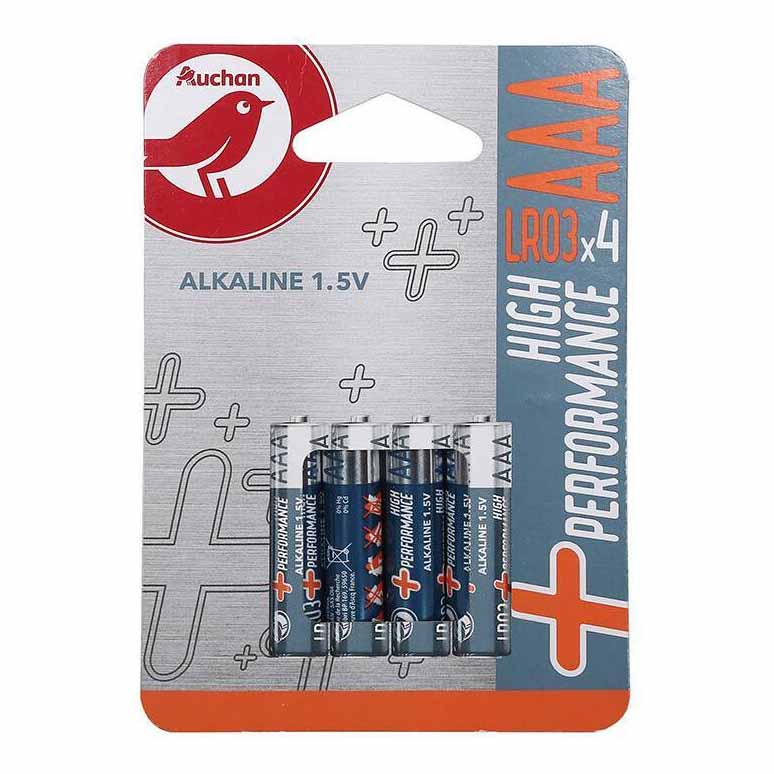 Батарейки АШАН Красная птица Premium алкалиновые AAA LR03 4 шт
