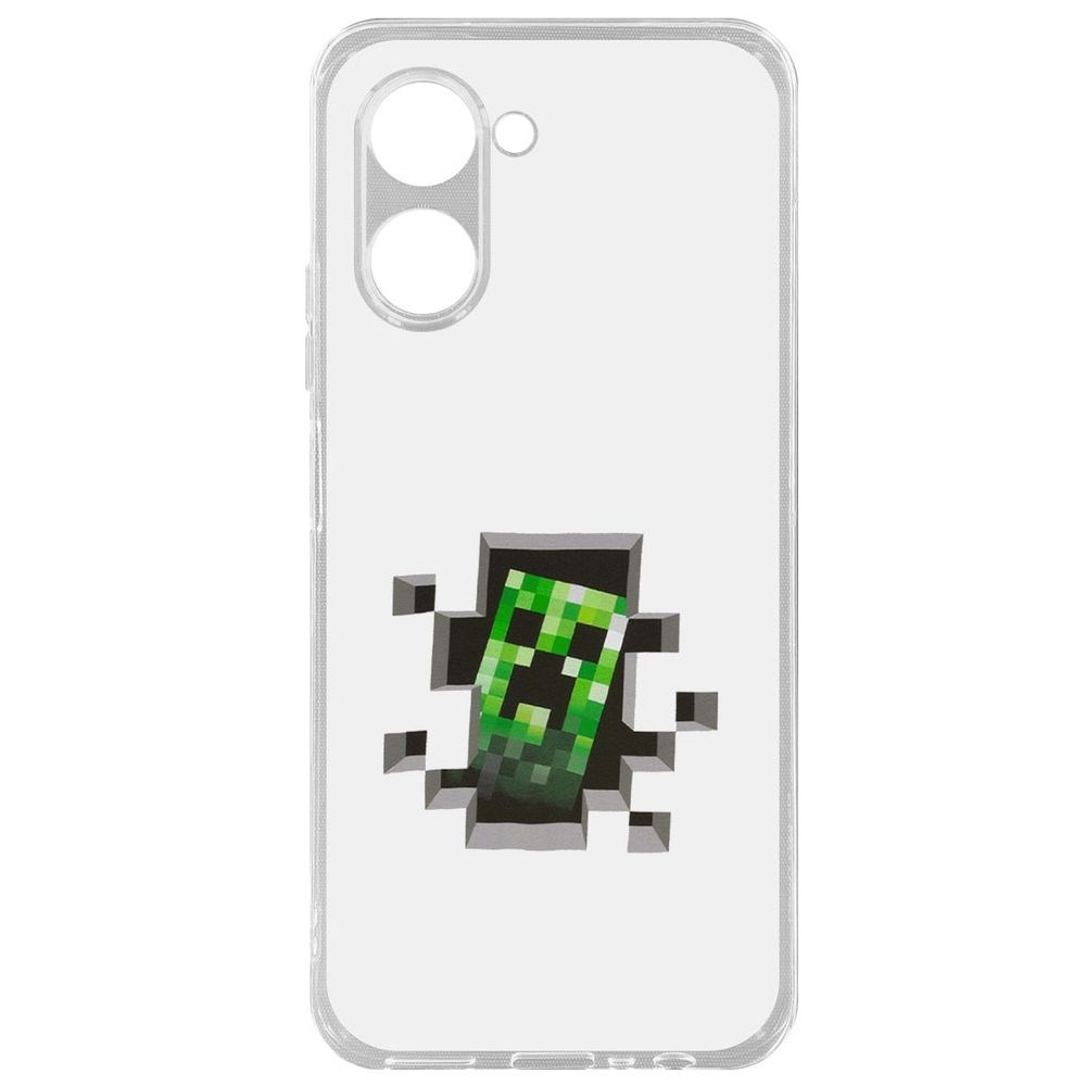 

Чехол Minecraft-Крипер для Realme C33, Прозрачный