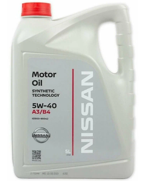 Моторное масло Nissan синтетическое Motor Oil 5W40 5л