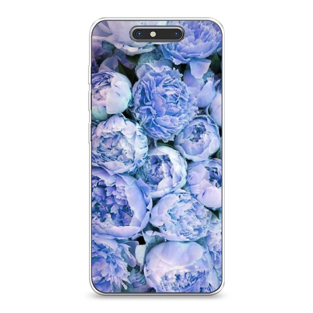 

Чехол Awog на ZTE Blade V8 / ЗТЕ Блэйд V8 "Пионы голубые", Разноцветный, 131250-8