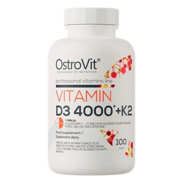 

Витамин D3+K2 OstroVit Vitamin D3 4000+K2 таблетки 100 шт.