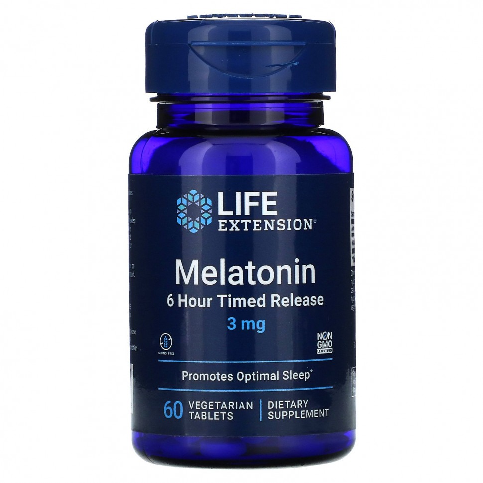 

Мелатонин Life Extension Melatonin 6 Hour Timed Release таблетки 3 мг 60 шт.