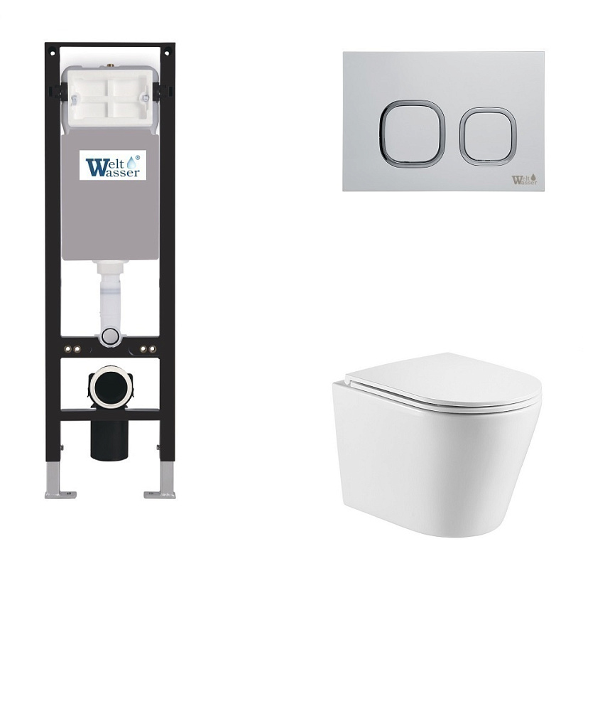 

Унитаз с инсталляцией WeltWasser AMBERG 350 + SALZBACH 043 GL-WT + AMBERG RD-MT CR