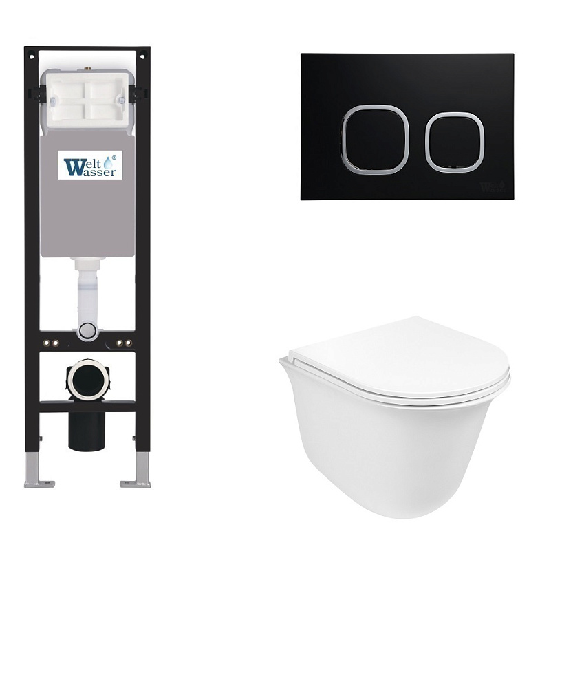 

Комплект унитаз с инсталляцией WeltWasser AMBERG 350 + TELBACH 004 GL-WT + AMBERG RD-BL