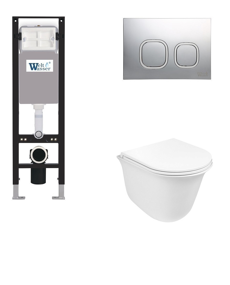 

Комплект унитаз с инсталляцией WeltWasser AMBERG 350 + TELBACH 004 GL-WT + AMBERG RD-CR