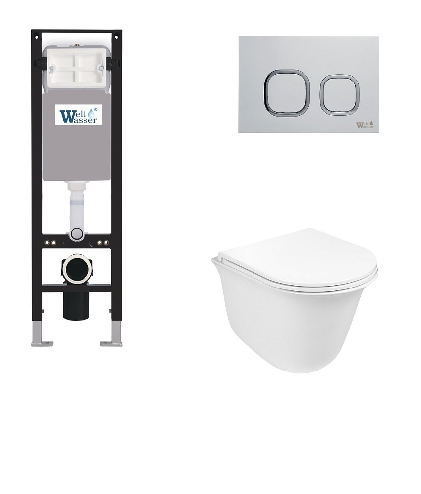 

Комплект унитаз с инсталляцией WeltWasser AMBERG 350 + TELBACH 004 GL-WT + AMBERG RD-MT CR