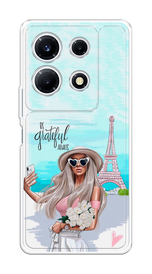 

Чехол на Infinix Note 30 VIP "Селфи Париж", Голубой;бежевый, 3104750-6