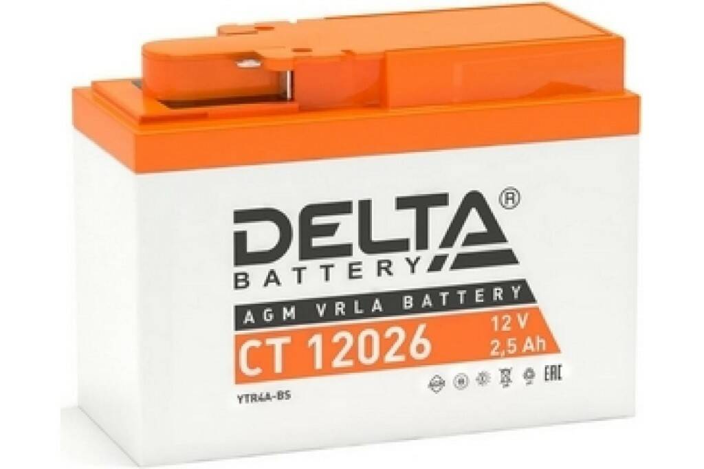 

Delta CT 12026 Стартерный аккумулятор AGM 12В (YTR4A-BS)