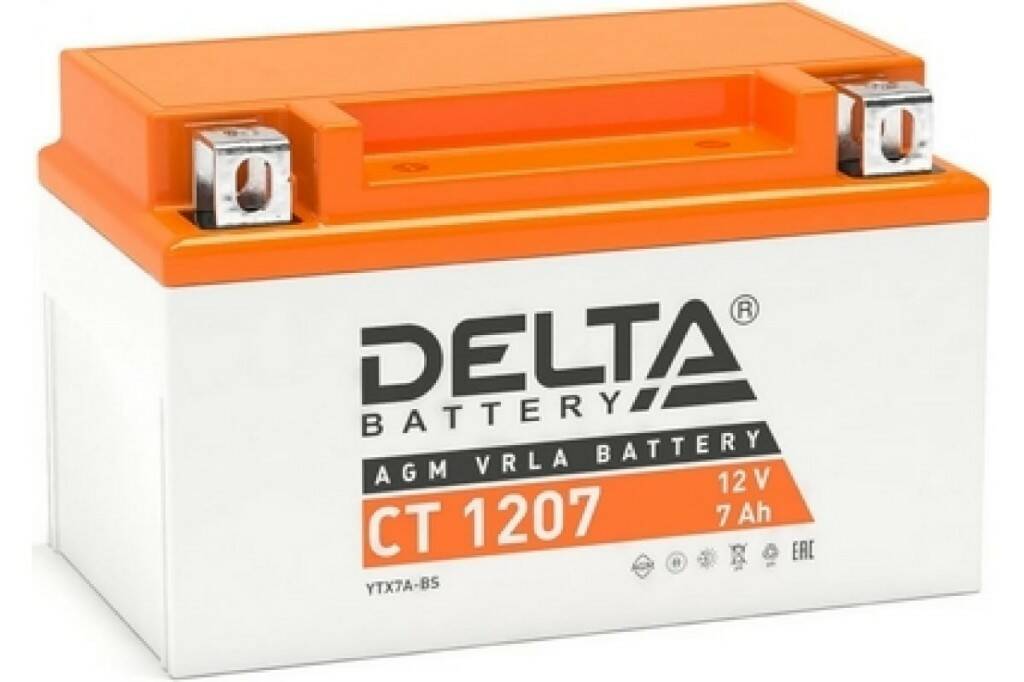 

Delta CT 1207 Стартерный аккумулятор AGM 12В (YTX7A-BS)