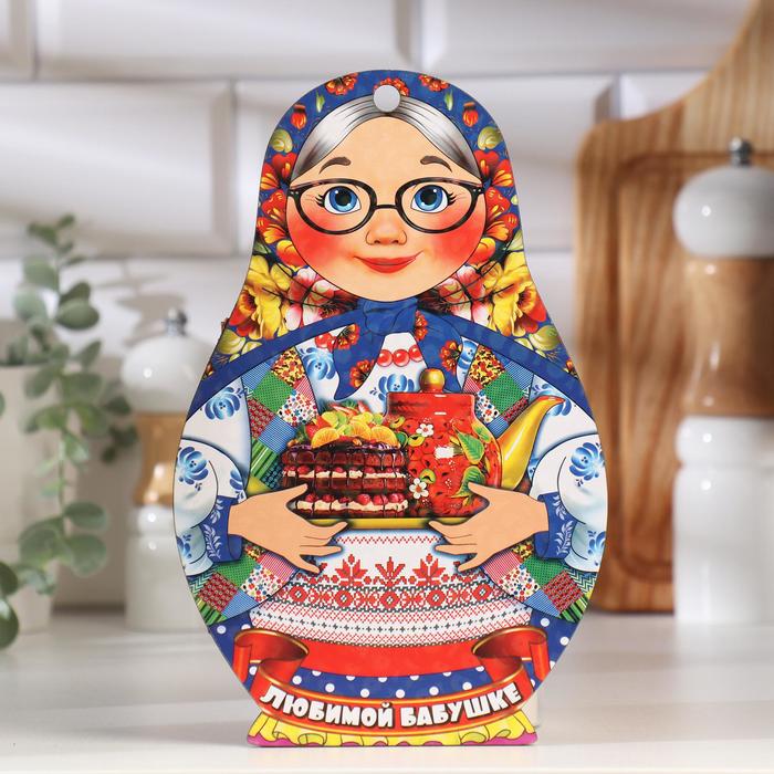

Доска разделочная сувенирная "Матрёшка", любимой бабуле, 14,9x23см, Разноцветный